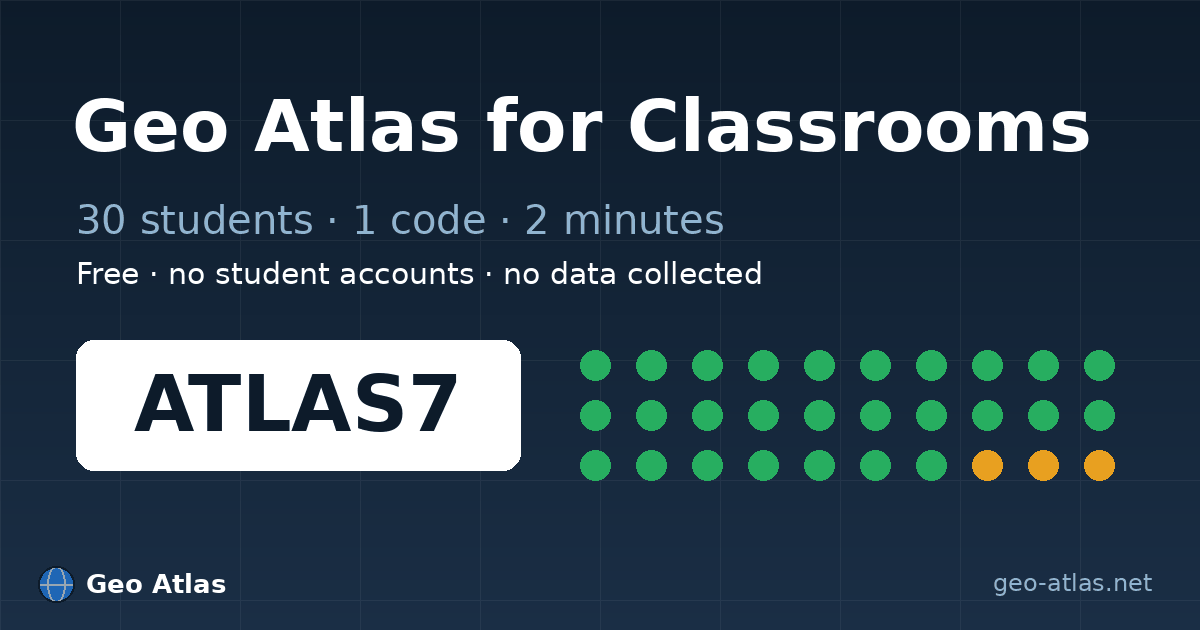 July 2026 Update — Geo Atlas for Classrooms, borders tool, GeoWordle archive